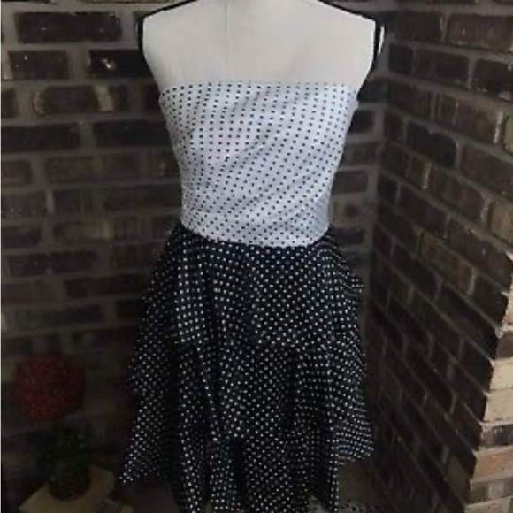 Strapless Polka Dot Dress - Picture 2 of 3